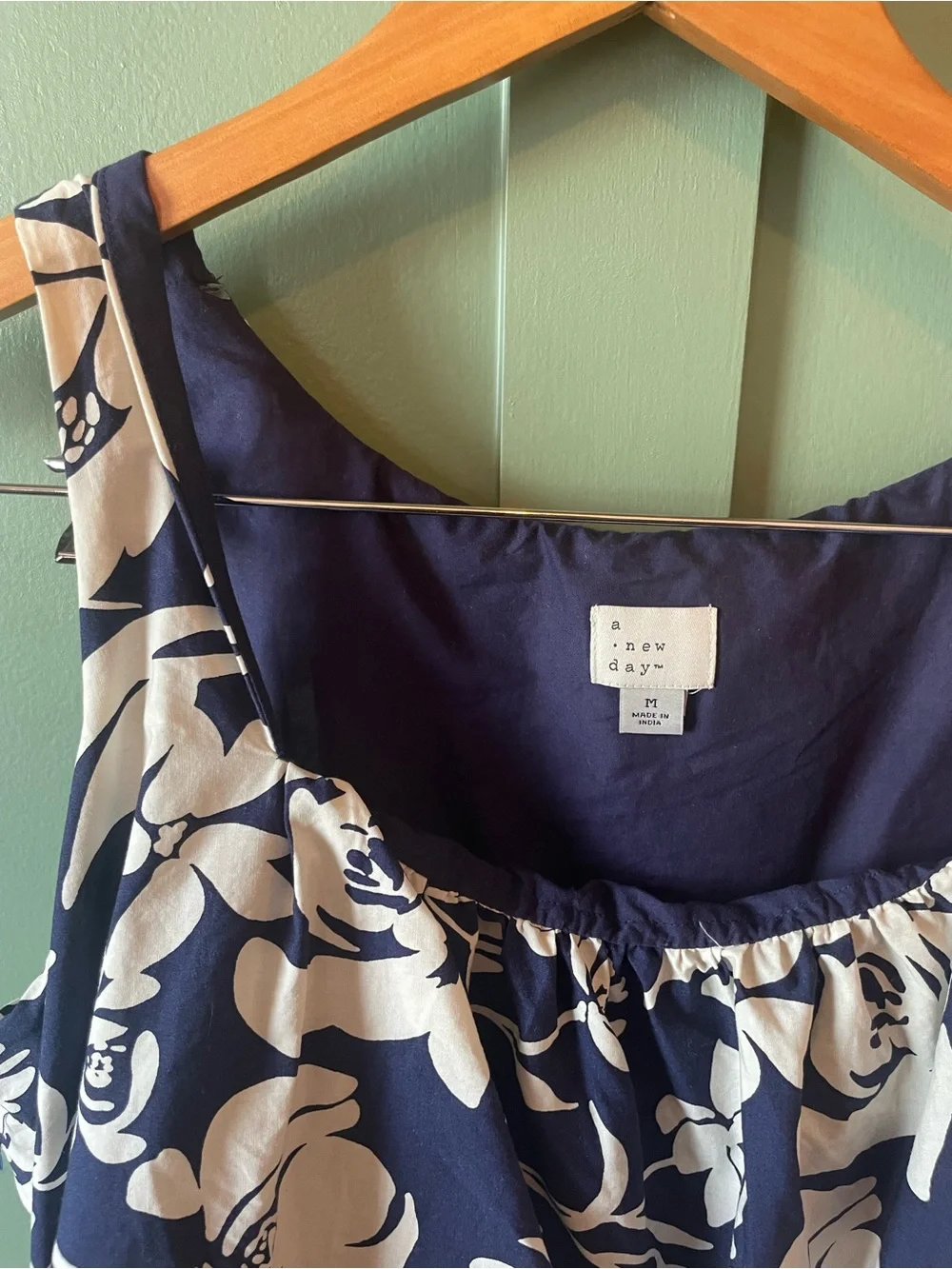 100% cotton a new day Navy & White Floral Scoop Neck Camisole - Picture 4 of 6